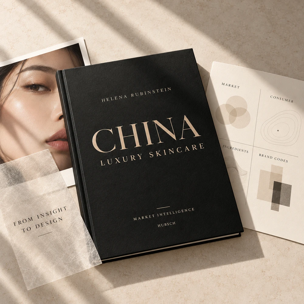 Mise en scène éditoriale du dossier Helena Rubinstein sur le soin de luxe en Chine